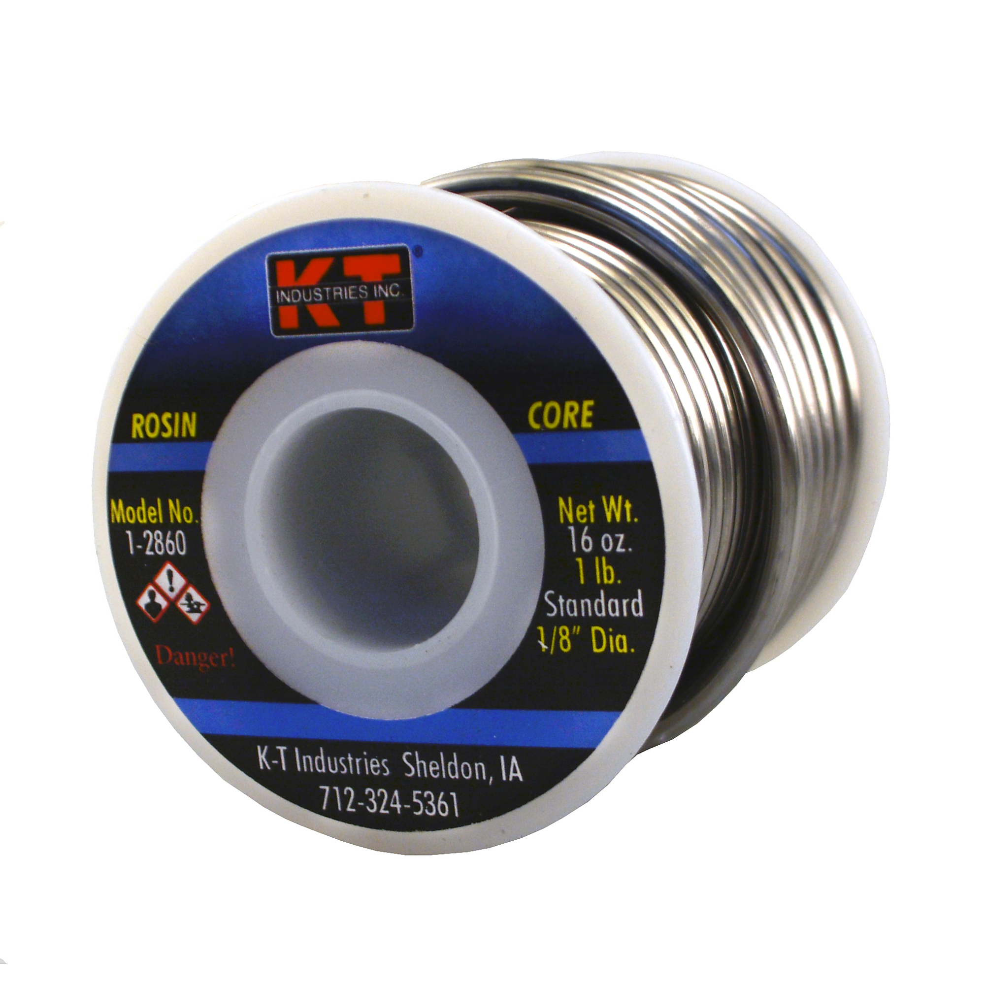 K-T Industries Rosin Core Solder — 40/60, 1/8in. Diameter, 1 Lb., Model# 1-2860